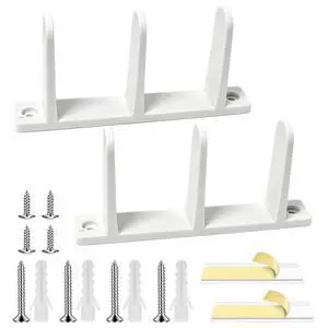 2 Pack Sliding Closet Door Floor Guide, Universal Fit for 1-3/8" Width Doors | White Plastic Sliding Door Track with Hardware for Closet Doors 2 Pack Sliding Closet Door Floor Guide, Universal Fit for 1-3/8" Width Doors | White Plastic Sliding Door Track with Hardware for Closet Doors