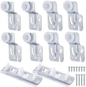 10Pcs Sliding Closet Door Roller Kit, Wardrobe Door Roller with Slide Track | Offset Nylon Wheel Closet Door Rollers Replacement for Top-Hung Sliding Door Hardware 10Pcs Sliding Closet Door Roller Kit, Wardrobe Door Roller with Slide Track | Offset Nylon Wheel Closet Door Rollers Replacement for Top-Hung Sliding Door Hardware