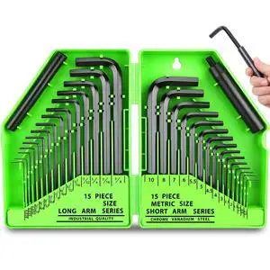 32-Piece Hex Key Allen Wrench Set, SAE and Metric Allen Keys MM(0.7mm-10mm) SAE(0.028"-3/8), L Shape, Chrome Vanadium Steel, Easy Organization 32-Piece Hex Key Allen Wrench Set, SAE and Metric Allen Keys MM(0.7mm-10mm) SAE(0.028"-3/8), L Shape, Chrome Vanadium Steel, Easy Organization