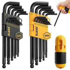 Hex Key Allen Wrench Set: 27-Piece Premium MM(1.27mm-10mm) & SAE(3/64"-3/8) Allen Key Set with Grip Handle, Long and Short Arm with Ball End, Organized Storage Hex Key Allen Wrench Set: 27-Piece Premium MM(1.27mm-10mm) & SAE(3/64"-3/8) Allen Key Set with Grip Handle, Long and Short Arm with Ball End, Organized Storage