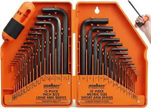 32-Piece Hex Key Set with Another Torque Handle, Allen Wrench Set Inch/Metric MM(0.7mm-10mm) SAE(0.028"-3/8) 32-Piece Hex Key Set with Another Torque Handle, Allen Wrench Set Inch/Metric MM(0.7mm-10mm) SAE(0.028"-3/8)