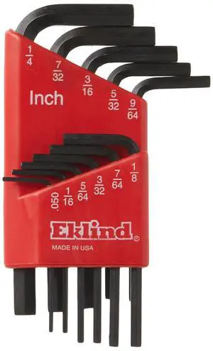 10111 Hex-L Key allen wrench - 11pc set SAE Inch Sizes .050-1/4 Short series 10111 Hex-L Key allen wrench - 11pc set SAE Inch Sizes .050-1/4 Short series