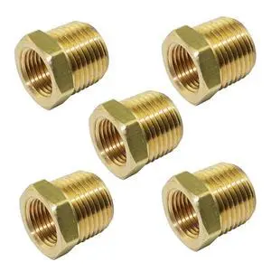 1/2" NPT Male x 1/4" NPT Female Brass Bushing Reducer Reducing Pipe Adapter Fitting 5pcs 1200 PSI 1/2" NPT Male x 1/4" NPT Female Brass Bushing Reducer Reducing Pipe Adapter Fitting 5pcs 1200 PSI