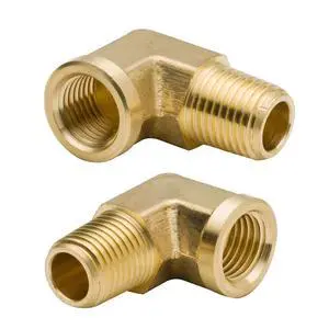 1/4 Inch Brass Street 90 Degree Elbow 1/4" NPT Male x 1/4" NPT Female Forged Pipe Fitting (Pack of 2) 1/4 Inch Brass Street 90 Degree Elbow 1/4" NPT Male x 1/4" NPT Female Forged Pipe Fitting (Pack of 2)