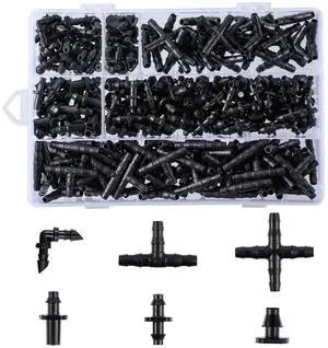 280 Pcs Barbed Connectors Irrigation Fittings Kit,Drip Irrigation Barbed Connectors 1/4''Tubing Fittings Kit for Flower Pot Garden Lawn(Straight Barbs,Single Barbs,Tees,Elbows,End Plug,4-Way Coupling) 280 Pcs Barbed Connectors Irrigation Fittings Kit,Drip Irrigation Barbed Connectors 1/4''Tubing Fittings Kit for Flower Pot Garden Lawn(Straight Barbs,Single Barbs,Tees,Elbows,End Plug,4-Way Coupling)