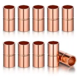 10 Pcs Straight Copper Fittings 1/4 Inch Copper Pipe Welding Joint Pipe Coupling Fittings for HVAC Air Conditioning 10 Pcs Straight Copper Fittings 1/4 Inch Copper Pipe Welding Joint Pipe Coupling Fittings for HVAC Air Conditioning