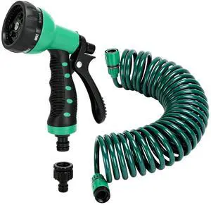 Recoil Garden Hose 25FT EVA Water Hose with 7-Pattern Spray Nozzle,Curly Self Coiling Lightweight Garden Hose,Retractable Garden Coil Hose for Lawn Patio Recoil Garden Hose 25FT EVA Water Hose with 7-Pattern Spray Nozzle,Curly Self Coiling Lightweight Garden Hose,Retractable Garden Coil Hose for Lawn Patio