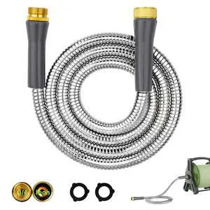6ft Short Metal Garden Hose, Leakproof Stainless Steel Water Hose Extension | Male & Female Connectors, Kink-Free, Hose Reel, Yard, Lawn, RV, Outdoor, Watering and Cleaning, Rust Proof 6ft Short Metal Garden Hose, Leakproof Stainless Steel Water Hose Extension | Male & Female Connectors, Kink-Free, Hose Reel, Yard, Lawn, RV, Outdoor, Watering and Cleaning, Rust Proof