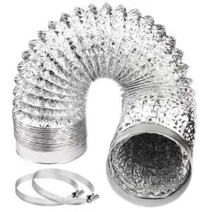 Dryer Vent Hose 4 Inch 5FT Flexible Dryer Ducting Tube Air Duct Aluminum Insulated Flex Hose Kit Indoor Outdoor Dryer Vent Hose 4 Inch 5FT Flexible Dryer Ducting Tube Air Duct Aluminum Insulated Flex Hose Kit Indoor Outdoor