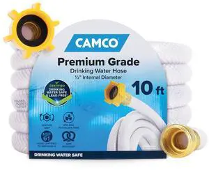 TastePURE 10-Foot RV Drinking Water Hose - Made in the USA | Contains No Lead, No BPA & No Phthalate - Features Diamond-Hatch Reinforced PVC Design - 1/2 Inside Diameter (22743) TastePURE 10-Foot RV Drinking Water Hose - Made in the USA | Contains No Lead, No BPA & No Phthalate - Features Diamond-Hatch Reinforced PVC Design - 1/2 Inside Diameter (22743)