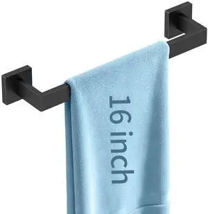 Towel Bar, Black Wall Mount Towel Holder for Bathroom Kitchen,16 Inch | Towel Bar for Bathroom Wall,Stainless Steel Towel Rail Hanger for Wall, Matte Black Towel Holder for Wall, Kitchen Towel Bar, Black Wall Mount Towel Holder for Bathroom Kitchen,16 Inch | Towel Bar for Bathroom Wall,Stainless Steel Towel Rail Hanger for Wall, Matte Black Towel Holder for Wall, Kitchen