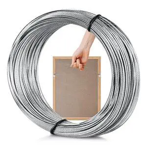 Picture Hanging Wire, 100-Feet Hanging Wire Heavy Stainless Steel line Rope for Photo Frame Picture, Holiday Decor, Crafts, Artwork, Mirror Hangings, Supports Up to 30lbs Picture Hanging Wire, 100-Feet Hanging Wire Heavy Stainless Steel line Rope for Photo Frame Picture, Holiday Decor, Crafts, Artwork, Mirror Hangings, Supports Up to 30lbs