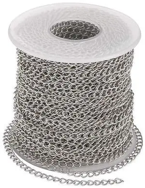 82 Feet/25M Soldered 304 Stainless Steel Curb Chains 4x3x0.6mm Stainless Steel Color Plated for Jewelry Making 82 Feet/25M Soldered 304 Stainless Steel Curb Chains 4x3x0.6mm Stainless Steel Color Plated for Jewelry Making