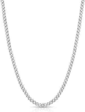 3.5mm Silver Colored Chains for Men, Silver Plated Cuban Link Chain Necklace for Men and Women, Stainless Steel Cuban Necklaces 20 Inch 3.5mm Silver Colored Chains for Men, Silver Plated Cuban Link Chain Necklace for Men and Women, Stainless Steel Cuban Necklaces 20 Inch
