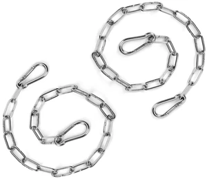 2PCS Stainless Steel Gate Chain Lock - 24 Inch Chain Link with Double-Ended Carabiners for Outdoor Fence and Metal Gates - Secure Gate Latches and Locks for Cow, Horse, Dog, Pet Cages 2PCS Stainless Steel Gate Chain Lock - 24 Inch Chain Link with Double-Ended Carabiners for Outdoor Fence and Metal Gates - Secure Gate Latches and Locks for Cow, Horse, Dog, Pet Cages