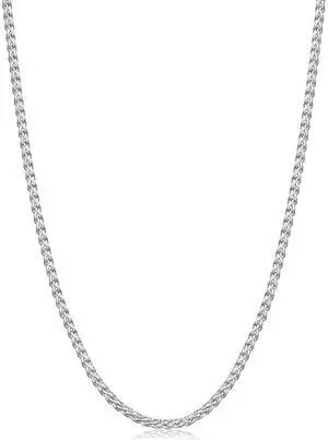 Silver Tone Wheat Chain Necklace for Men, 2.5mm Mens Chain Necklaces, Stainless Steel Necklace Chains for Men and Women, Men Necklace 20 Inch Silver Tone Wheat Chain Necklace for Men, 2.5mm Mens Chain Necklaces, Stainless Steel Necklace Chains for Men and Women, Men Necklace 20 Inch