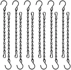 12 Pack 9.5 Inch Hanging Chain for Bird Feeders, Planters, Lanterns, Wind Chimes, Billboards, Chalkboards and Ornaments (Black) 12 Pack 9.5 Inch Hanging Chain for Bird Feeders, Planters, Lanterns, Wind Chimes, Billboards, Chalkboards and Ornaments (Black)