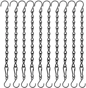 10 Pack 9.5 Inch Black Hanging Chains, Garden Plant Hangers for Hanging Bird Feeders, Billboards, Chalkboards, Basket, Planters, Lanterns, Wind Chimes and Decorative Ornaments Etc. 10 Pack 9.5 Inch Black Hanging Chains, Garden Plant Hangers for Hanging Bird Feeders, Billboards, Chalkboards, Basket, Planters, Lanterns, Wind Chimes and Decorative Ornaments Etc.