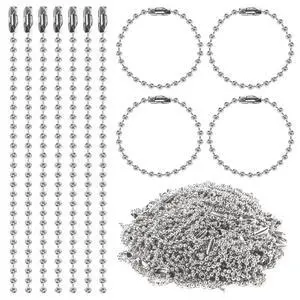 300 pcs 3.9 in Ball Chains Keychain Tag Keychain Ball Chain Bulk,Beaded Chain Connector Chains for Keychains,Dog tag Chain Key Chain Links,Silver Nickel Plated Metal 2.4mm Ball Bead Chains 300 pcs 3.9 in Ball Chains Keychain Tag Keychain Ball Chain Bulk,Beaded Chain Connector Chains for Keychains,Dog tag Chain Key Chain Links,Silver Nickel Plated Metal 2.4mm Ball Bead Chains