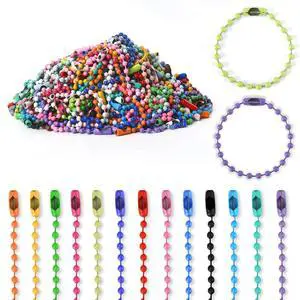 300 Pcs Mix Color Ball Chain Bulk,Metal Bead Chain,Keychain Chains Dog tag Chain,20 Color 3.9" Long 2.4mm Ball Bead Chains,for Hanging Christmas Decoration and All Saints' Day 300 Pcs Mix Color Ball Chain Bulk,Metal Bead Chain,Keychain Chains Dog tag Chain,20 Color 3.9" Long 2.4mm Ball Bead Chains,for Hanging Christmas Decoration and All Saints' Day