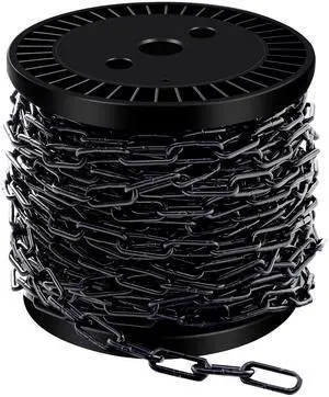 33 Ft 1/12" Black Chain for Hanging Metal Chains Fixture Decorative Chain | Light Duty Chain Utility Chains for Hanging Plants, Basket, Light Fixture, Chandelier, Lamp 33 Ft 1/12" Black Chain for Hanging Metal Chains Fixture Decorative Chain | Light Duty Chain Utility Chains for Hanging Plants, Basket, Light Fixture, Chandelier, Lamp