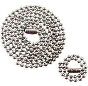 Stainless Steel Military Dog Tag Chain Set, 27 inch and 4.5 inch Ball Chains, 2.4mm #3 Size Chain Stainless Steel Military Dog Tag Chain Set, 27 inch and 4.5 inch Ball Chains, 2.4mm #3 Size Chain