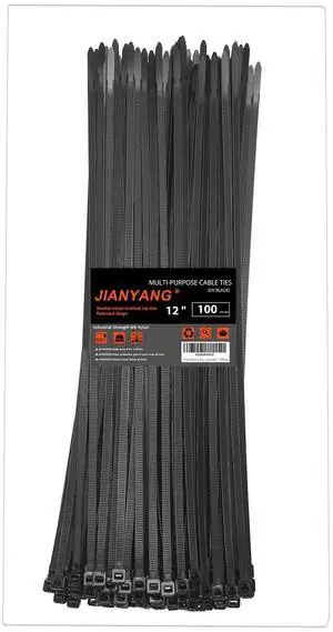 12 Inch Zip Ties Double Sided Toothed,100 LBS Tensile Strength Heavy Duty Cable Wire Ties With Self-Locking Adjustable More Durable Nylon Tie Wraps for Indoor Outdoor100 Pack 12 Inch Zip Ties Double Sided Toothed,100 LBS Tensile Strength Heavy Duty Cable Wire Ties With Self-Locking Adjustable More Durable Nylon Tie Wraps for Indoor Outdoor100 Pack