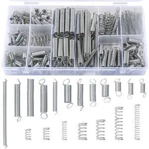 210 Pcs Spring Assortment Kit, Compression and Extension Springs, Zinc Plated Steel Wire Springs Repair Set for Home Repairs Tool, 20 Kinds Sizes 210 Pcs Spring Assortment Kit, Compression and Extension Springs, Zinc Plated Steel Wire Springs Repair Set for Home Repairs Tool, 20 Kinds Sizes