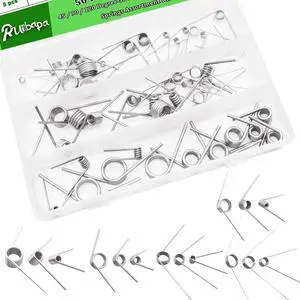50Pcs Torsional Springs Assortment Kit 15 Sizes 304 Stainless Steel,45/90/120 Degree for Home Repairs & DIY Springs Assortment 50Pcs Torsional Springs Assortment Kit 15 Sizes 304 Stainless Steel,45/90/120 Degree for Home Repairs & DIY Springs Assortment