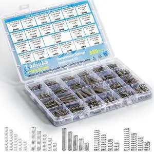 380PCS Stainless Steel Compression Springs Assortment Kit - Small & Tiny Springs with 23 Different Sizes, Metal Compression Springs for Pen Repair, Home DIY, Workshop & Industrial Use 380PCS Stainless Steel Compression Springs Assortment Kit - Small & Tiny Springs with 23 Different Sizes, Metal Compression Springs for Pen Repair, Home DIY, Workshop & Industrial Use