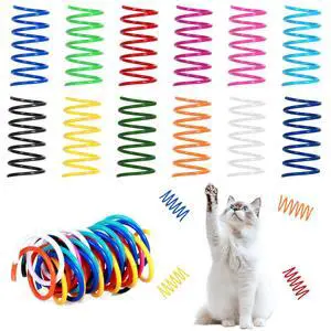 60 PCS 12 Colors Cat Spring Toys, Cat Spiral Springs for Indoor Cats | Kittens Toys Plastic Coil for Swatting, Biting, Hunting 60 PCS 12 Colors Cat Spring Toys, Cat Spiral Springs for Indoor Cats | Kittens Toys Plastic Coil for Swatting, Biting, Hunting
