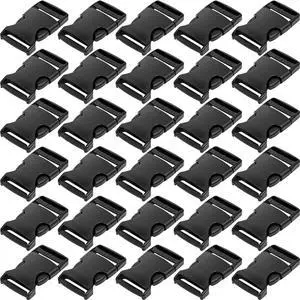 1 Inch Buckles, 30 Pack Plastic Quick Release Parachute Buckles for Backpack Strap Webbing Belt, Black 1 Inch Buckles, 30 Pack Plastic Quick Release Parachute Buckles for Backpack Strap Webbing Belt, Black