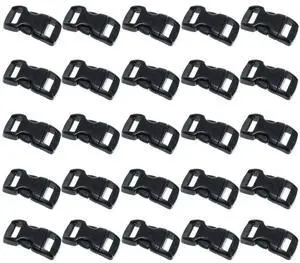 Black Plastic Side Release Buckles for Bracelets (3/8 Inch, 120 Pack) Black Plastic Side Release Buckles for Bracelets (3/8 Inch, 120 Pack)