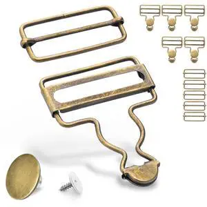6 Sets 1-1/2" Overalls Buckles Replacement, Metal Bib Overalls Clasp with Slide Buckle and Buttons for Jeans Suspender Clips, Bib Pants (Bronze) 6 Sets 1-1/2" Overalls Buckles Replacement, Metal Bib Overalls Clasp with Slide Buckle and Buttons for Jeans Suspender Clips, Bib Pants (Bronze)