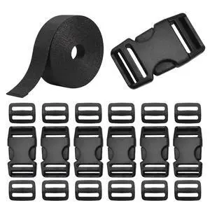 6 pack Heavy Duty Adjustable Quick Side Release Buckles,12 Tri-Glide Slide Clips,Webbing Straps 5.5 Yards,1" Straps and Buckles Set for DIY Luggage Strap Pet Collar Backpack Replacement 6 pack Heavy Duty Adjustable Quick Side Release Buckles,12 Tri-Glide Slide Clips,Webbing Straps 5.5 Yards,1" Straps and Buckles Set for DIY Luggage Strap Pet Collar Backpack Replacement