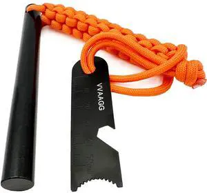 Flint Ferro Rod, Survival Fire Starter and Striker Kit, 4/5 Inch | 20,000+ Strikes, Large Hot Sparks, Ferrocerium Rod with Paracord Landyard for Hiking and Camping Flint Ferro Rod, Survival Fire Starter and Striker Kit, 4/5 Inch | 20,000+ Strikes, Large Hot Sparks, Ferrocerium Rod with Paracord Landyard for Hiking and Camping