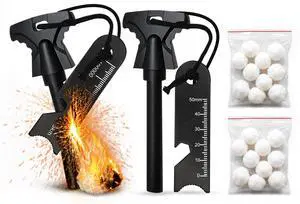 22PCS Fire Starter Survival Kit with 2 Ferro Rods & Striker Tinder | 20 Waterproof Tinder Balls, 2 x 4.5 Ferro Rods, 24,000+ Strikes, All-Weather Emergency Gear for Camping, Hiking & Bushcraft 22PCS Fire Starter Survival Kit with 2 Ferro Rods & Striker Tinder | 20 Waterproof Tinder Balls, 2 x 4.5 Ferro Rods, 24,000+ Strikes, All-Weather Emergency Gear for Camping, Hiking & Bushcraft