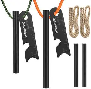 Fire Starter Survival Kit, 10-Piece Ferro Rod Set with Tinder Wicks & Paracord, Flint and Steel Fire Striker for Camping, Bushcraft, Emergency Bug Out Bag, All-Weather Ignition Fire Starter Survival Kit, 10-Piece Ferro Rod Set with Tinder Wicks & Paracord, Flint and Steel Fire Striker for Camping, Bushcraft, Emergency Bug Out Bag, All-Weather Ignition