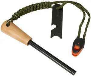 Fire Starter Survival Tool, 5/16" Ferro Rod with Paracord Lanyard, Multi-Tool Striker and Wooden Handle, Flint and Steel Fire Starter Kit for Your Hiking, Backpacking and Camping Essentials Fire Starter Survival Tool, 5/16" Ferro Rod with Paracord Lanyard, Multi-Tool Striker and Wooden Handle, Flint and Steel Fire Starter Kit for Your Hiking, Backpacking and Camping Essentials