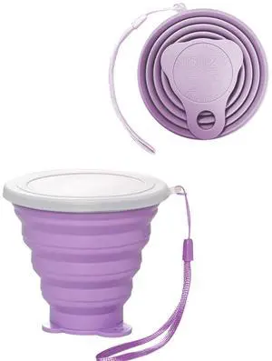 Silicone Collapsible Cups for Camping Travel,Small Portable Backpacking Camping Cup for Outdoor,Reusable Folding Travel Cup,270ml,Graduated(Purple) Silicone Collapsible Cups for Camping Travel,Small Portable Backpacking Camping Cup for Outdoor,Reusable Folding Travel Cup,270ml,Graduated(Purple)