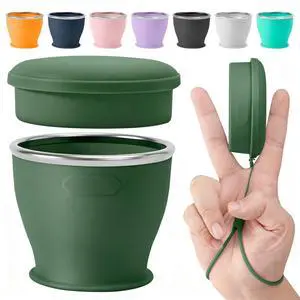 Collapsible Travel Cup, Foldable Water Cup with Lid, for Travel | BPA-Free Silicone Cups, Reusable Lightweight Drinking Cups for Camping, Travel, Airports, Hotel Collapsible Travel Cup, Foldable Water Cup with Lid, for Travel | BPA-Free Silicone Cups, Reusable Lightweight Drinking Cups for Camping, Travel, Airports, Hotel