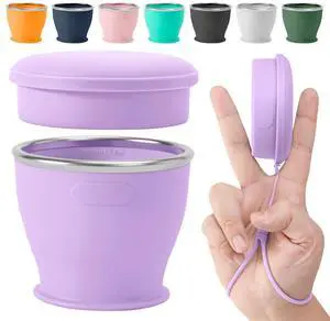 Collapsible Travel Cup, Foldable Water Cup with Lid, for Travel | BPA-Free Silicone Cups, Reusable Lightweight Drinking Cups for Camping, Travel, Airports, Hotel Collapsible Travel Cup, Foldable Water Cup with Lid, for Travel | BPA-Free Silicone Cups, Reusable Lightweight Drinking Cups for Camping, Travel, Airports, Hotel