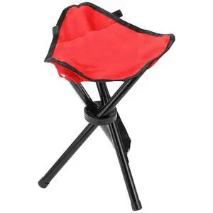 Travel Folding Camping Stool, 17.7 Inch Outdoor Tripod Seat Portable Fishing Chair Sturdy Three Legged Stool with Carry Strap for Camping Party Hiking Golf Mountaineering Picnic Beach, Red Travel Folding Camping Stool, 17.7 Inch Outdoor Tripod Seat Portable Fishing Chair Sturdy Three Legged Stool with Carry Strap for Camping Party Hiking Golf Mountaineering Picnic Beach, Red