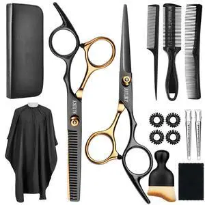 Hair Cutting Scissors Shears Kits, 15 Pcs Professional Stainless Steel Hairdressing Shears Set Thinning Scissors for Barber/Salon/Home/Men/Women/Kids/Adults Hair Cutting Scissors Shears Kits, 15 Pcs Professional Stainless Steel Hairdressing Shears Set Thinning Scissors for Barber/Salon/Home/Men/Women/Kids/Adults