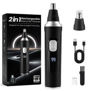 Ear and Nose Hair Trimmer for Men & Women,2026 Painless USB Rechargeable Eyebrow & Facial & Nose Hair Trimmer Clipper with LED Display for Easy Cleansing Travel Size Ear and Nose Hair Trimmer for Men & Women,2026 Painless USB Rechargeable Eyebrow & Facial & Nose Hair Trimmer Clipper with LED Display for Easy Cleansing Travel Size