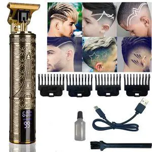 Hair Clippers for Men, Zero Gapped T-Blade Hair Trimmer with 3 Speed Adjustment LED Display, Rechargeable Cordless Grooming Kit for Men Hair Clippers for Men, Zero Gapped T-Blade Hair Trimmer with 3 Speed Adjustment LED Display, Rechargeable Cordless Grooming Kit for Men