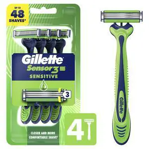 Sensor3 Sensitive Men's Disposable Razor, 4 Razors Sensor3 Sensitive Men's Disposable Razor, 4 Razors