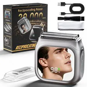 Electric Razor for Men,Innovative Mirror Design,Electric Shaver 20000 RPM Motor,Gentle & Smooth,Non-irritating to Skin,3 Floating Blade Heads,IPX7 Waterproof,Foil Shaver for Travel & Home Use Electric Razor for Men,Innovative Mirror Design,Electric Shaver 20000 RPM Motor,Gentle & Smooth,Non-irritating to Skin,3 Floating Blade Heads,IPX7 Waterproof,Foil Shaver for Travel & Home Use