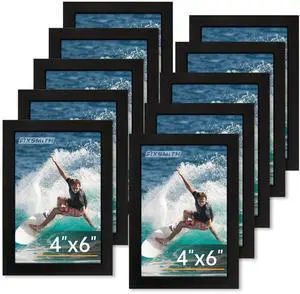 4x6 Picture Frame Set of 10, 4x6 Photo Frames Bulk with HD Plexiglass for Wall Hanging or Tabletop Display, Black 4x6 Picture Frame Set of 10, 4x6 Photo Frames Bulk with HD Plexiglass for Wall Hanging or Tabletop Display, Black