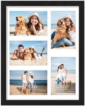 11x14 Collage Picture Frame for Wall Mounting, Black | Displays 5Pcs 4x6 Pictures with Mat or 1Pc 11x14 without Mat, Picture Frames Collage Wall Decor, 1 Pack 11x14 Collage Picture Frame for Wall Mounting, Black | Displays 5Pcs 4x6 Pictures with Mat or 1Pc 11x14 without Mat, Picture Frames Collage Wall Decor, 1 Pack
